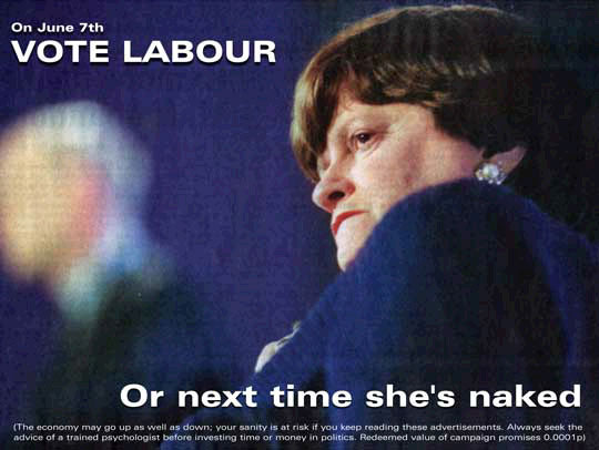 Vote Labour... or next time shes naked.