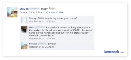 Funny Facebook Names. Why is my name in your status?