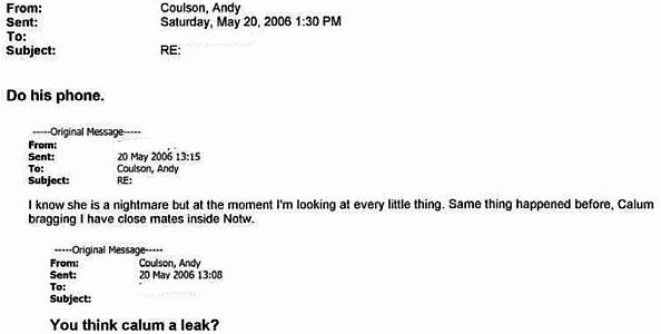 Andy Coulson: Do his phone.